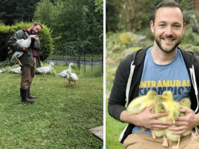Paul on the farm on Vancouver Island