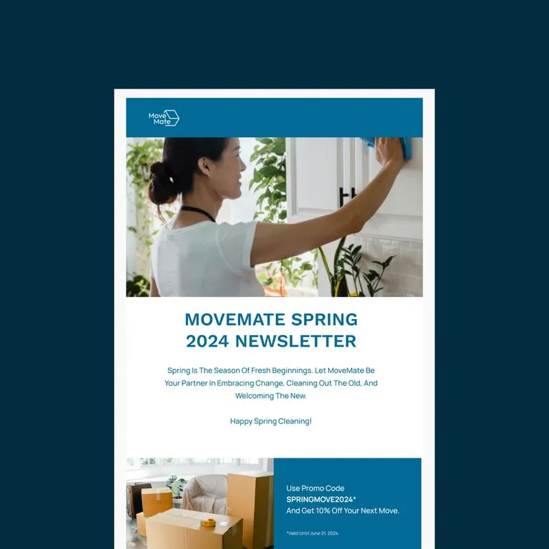 MoveMate newsletter creative used for a digital marketing partnership campaign