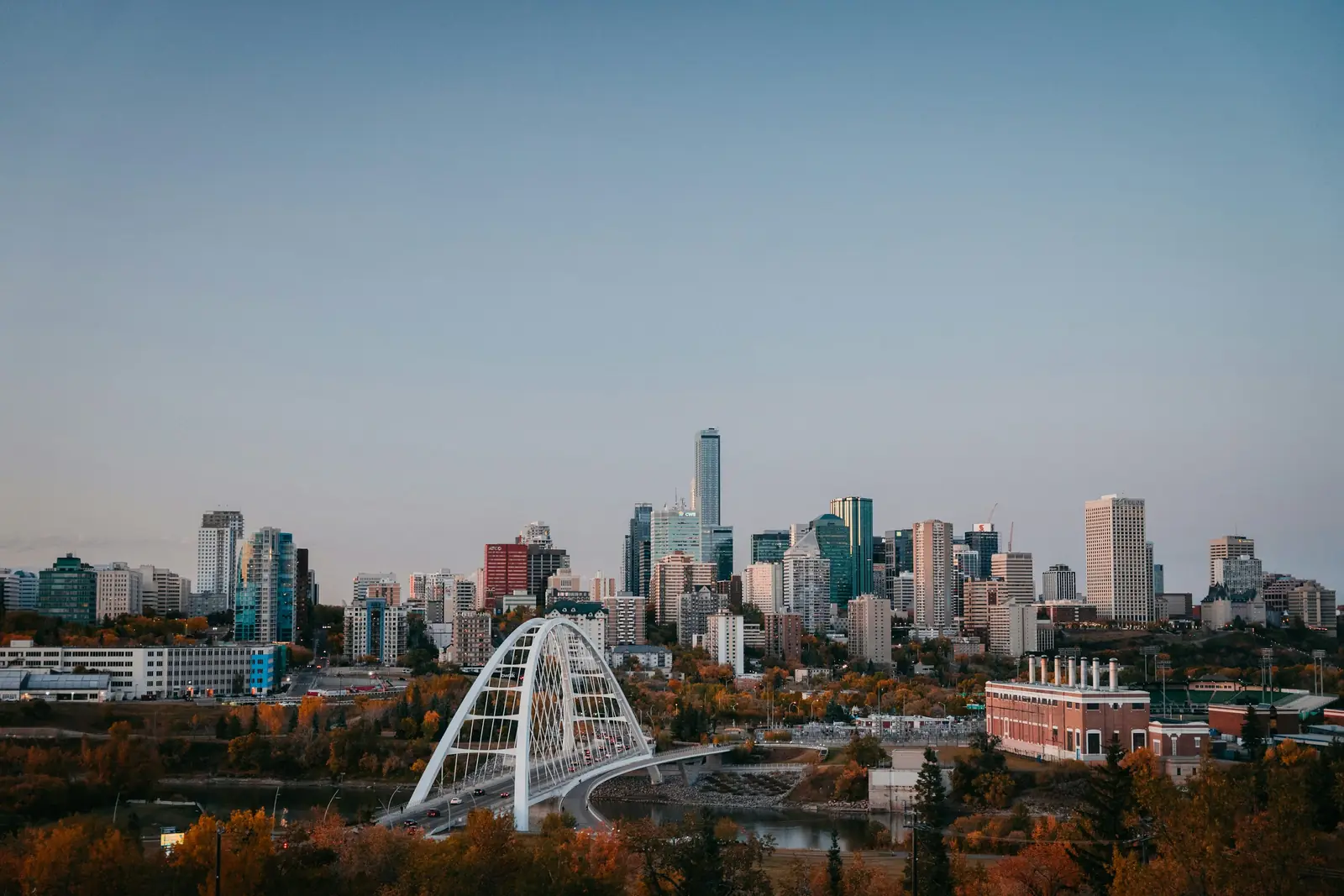 Bridge and skyline view in Edmonton