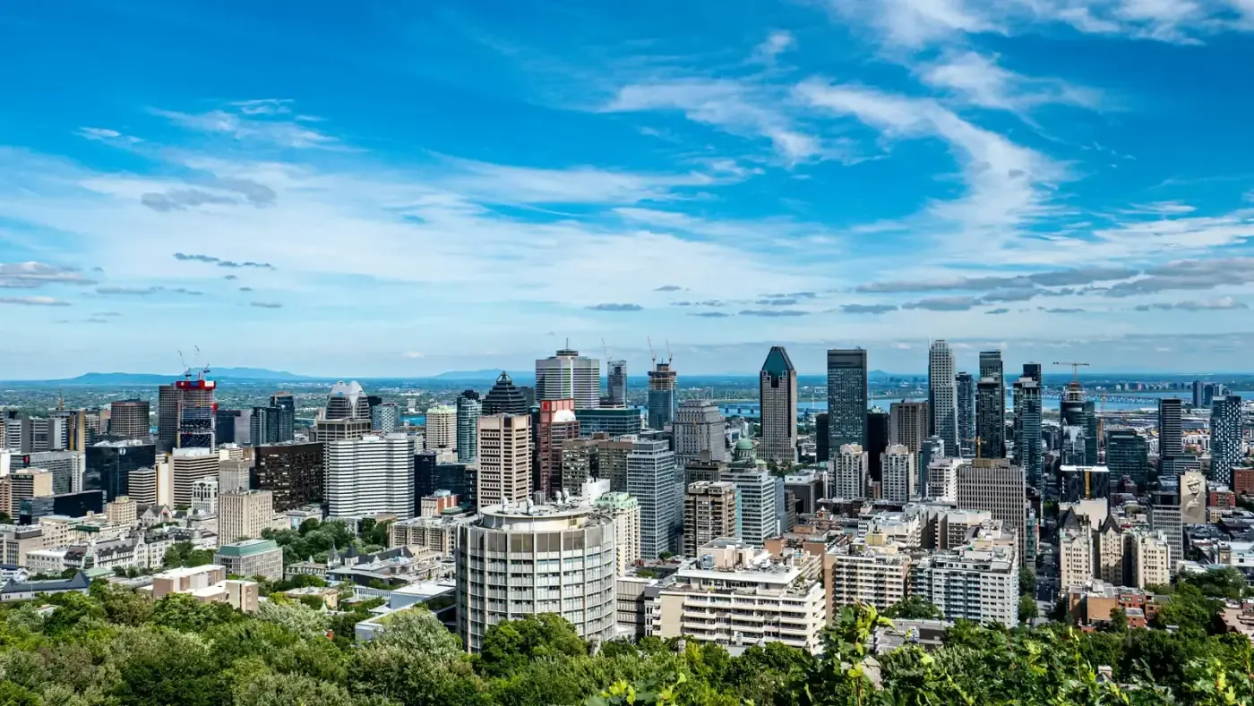 Montreal cityscape seen from Mount Royal