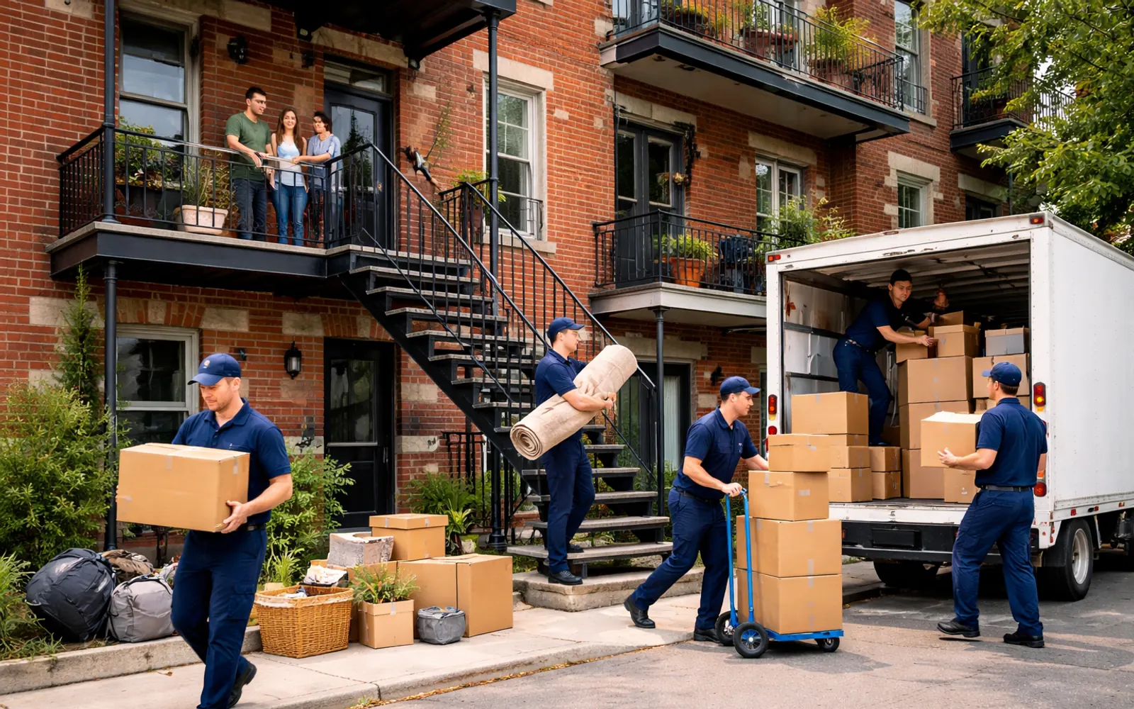 Apartment move in a dense urban building