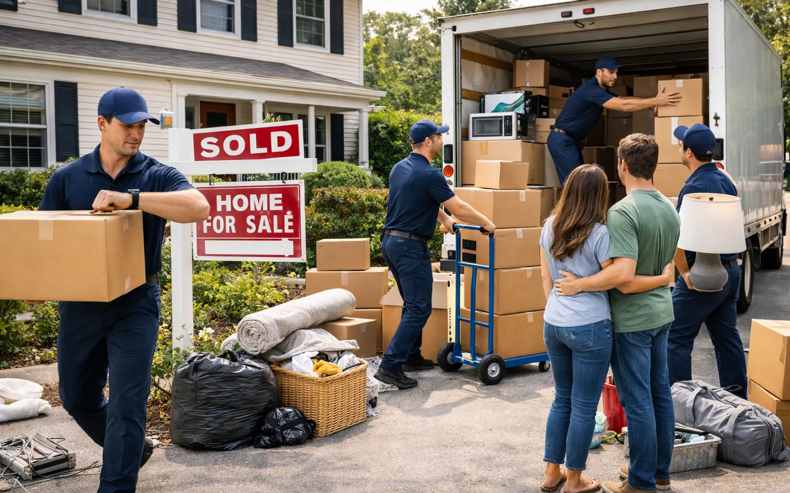 Urgent move being loaded quickly into a moving truck