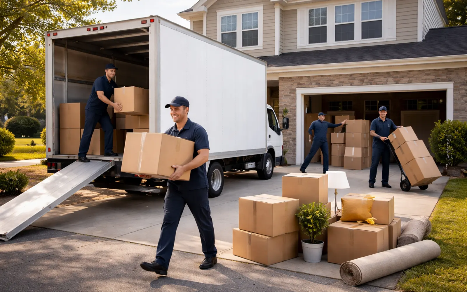Professional movers completing a residential move
