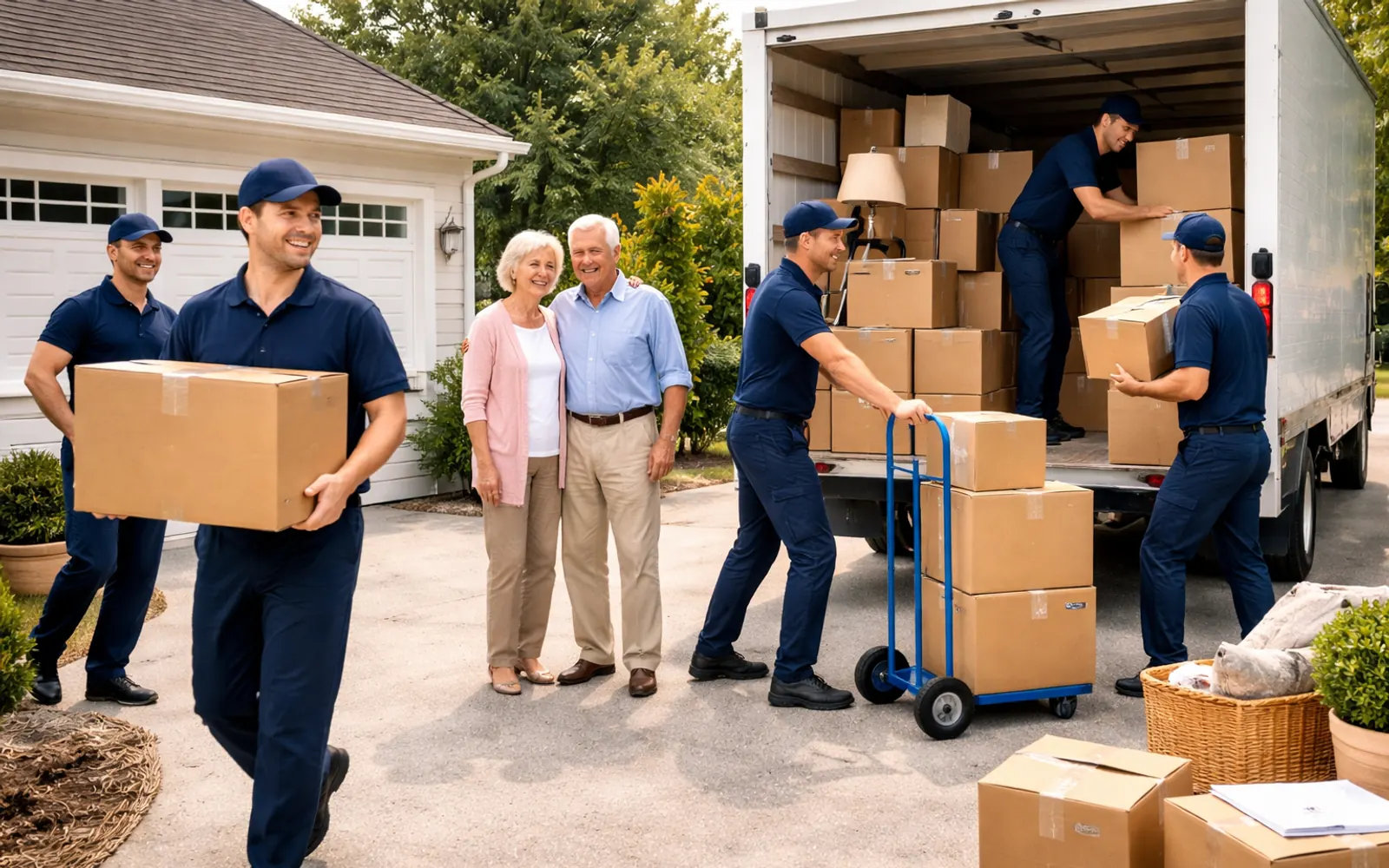 Senior moving support during a carefully planned relocation