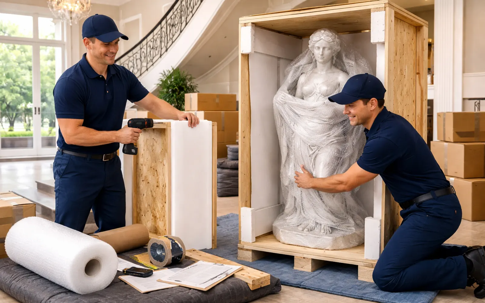 Premium white glove moving support for valuable household items